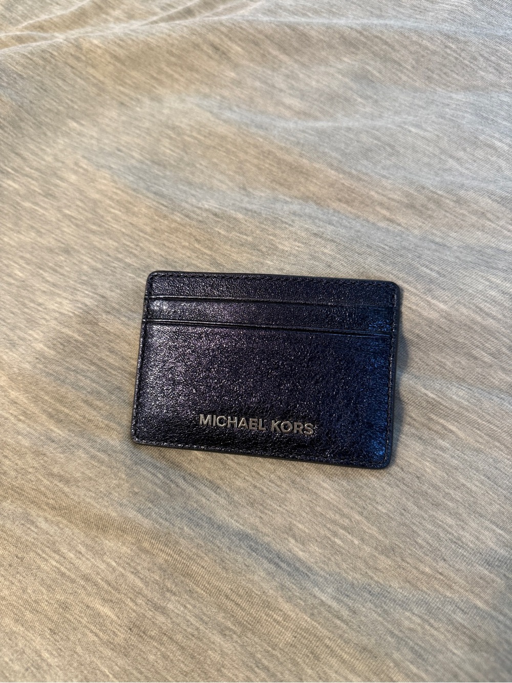 Michael Kors Men’s Navy Leather Card Holder with Logo